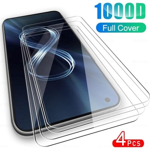 4Pcs Full Cover Protective Glass For Asus Zenfone 8 Phone Tempered Glass Screen Protector Film For Asus Zen Fone Zenfone8 2021