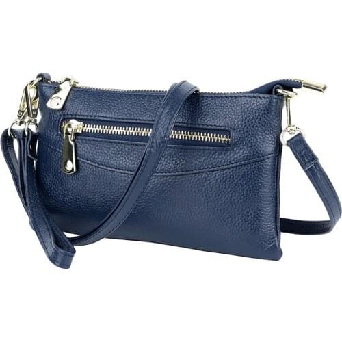 100% Genuine Leather Women Messenger Bag Famous Brand Female Shoulder Bag Envelope Clutch Bag Crossbody Bag Purse for Women