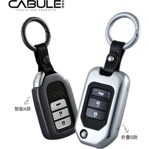 1 Set Luxury Aluminum Alloy Key Shell + Key Chain Protective Case Skin For HONDA Accord Vezel Spirior Civic XR-V CR-V Crider Ava
