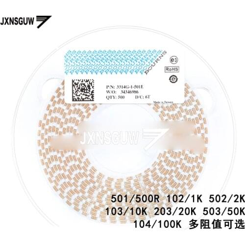 10PCS 3314G-501/102/502/103/203/503/104E precision adjustable resistance trimmer potentiometer 500R 1K 5K 10K 20K 50K 100K