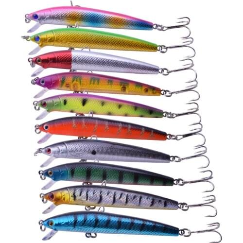 10Pcs/lot 9.5cm 8g Fishing Lure Bait Set Wobbler Crankbaits Swimbait Minnow Hard Baits Spiners Carp Almighty Fishing Tackle