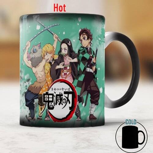 2021 Demon Slayer Coffee Mug 11oz Ceramic Creative Heat Temperature Sensitive Color Changing Mugs Friends Gift