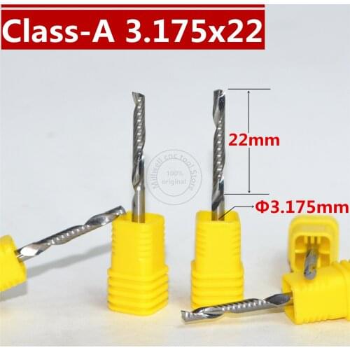 3.175mm*22mm,Freeshipping,CNC wood tool,carbide End Mill,woodworking insert router bit,Class-A 1 flute end mill,MDF,PVC,Acrylic