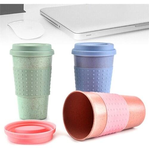 3 Colors 300ml Eco-friendly Portable Coffee Tea Mugs Travel Mug With Lid