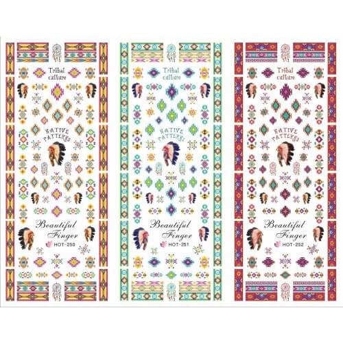 3 Sheet/Lot Cacique Dreamcatcher Tribal Style Water Transfer Decal Manicure Nail Art Sticker DIY Nail Decor HOT250-HOT252