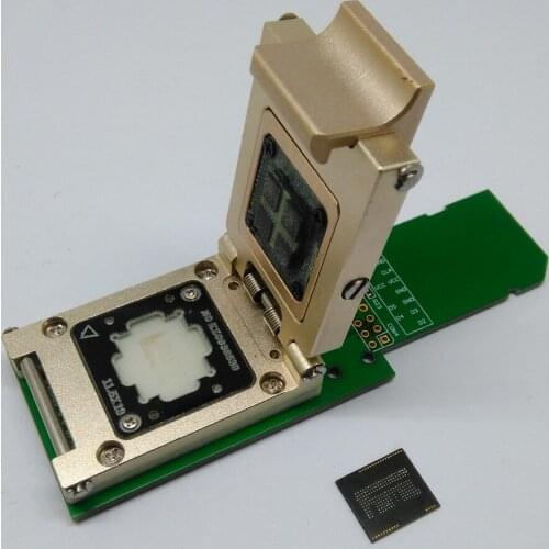 EMCP_12x13.5 SD adapter,for eMCP read and data recovery,BGA162 BGA186 socket,Nand flash test socket,aluminium alloy,clamshell