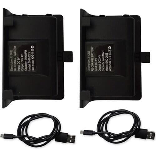 2Pcs X 2400mAh Gamepad Rechargeable Battery With USB Cable For XBOX ONE Battery xbox one Controllr Charging Battery