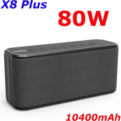 80W X8 Plus Wireless Bluetooth-compatible Speaker portable TWS subwoofer 10400mAh large boom box capacity music center speakers