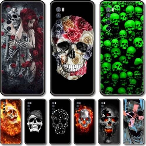 Skeleton skull Phone Case For Huawei Nova 2 3 4 5 6 7 8 SE i E Pro Lite black cell shell