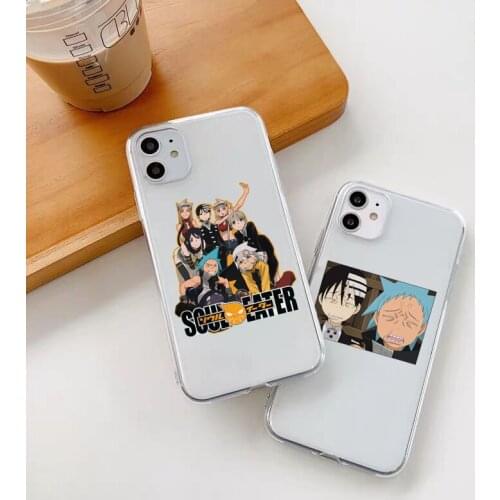 Japan Anime Soul Eater Phone Case For iPhone 12 11 Pro MAX XS SE20 8 7 6Plus X XR Transparent Soft Silicone Cover Cartoon Fundas
