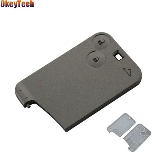 OkeyTech Remote Car Key Cover Case Shell Smart Card For Renault Laguna Espace 2 Buttons Blank Replacement Fob Key Cover No Blade