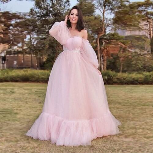 Long Maternity Dresses For Baby Showers Party Wedding Pregnancy Maxi Gown Photo Prop Sexy Tulle Pregnant Women Photography Shoot