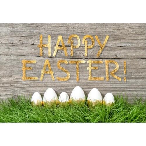 Happy Easter Brown Wooden Board Backdrop Photography Background Photo Booth Studio Decor
