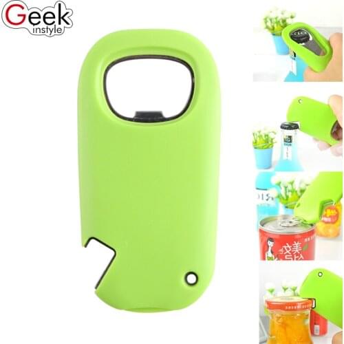 Geekinstyle fashion Multifunctional bottle opener Blue and green Two styles Handy Easy Operated Bar Drink Gadget Tin beer Opener