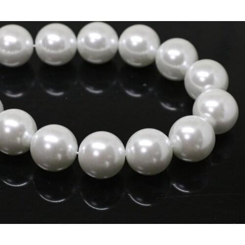 Hot sale white imitation shell pearl round beads 4,6,8,10,12,14mm fit diy women necklace bracelet jewelry 15inch B1604