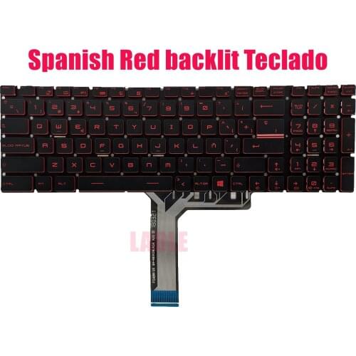 Spanish Red backlit keyboard for MSI GL62 7RDX/GL62M 7RDX/GL62M 7REX(MS-16J9)