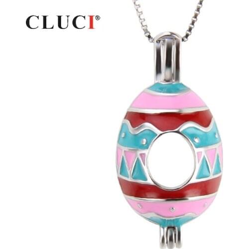 CLUCI Silver 925 Cut Egg Shaped Pendant Locket for Friends Gifts Women 925 Sterling Silver Charms Pendants Pearl Locket SC260SB