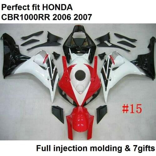 Injection mold free customize fairing kit for Honda CBR1000RR 2006 2007 red white black fairings set CBR 1000RR 06 07 MQ75