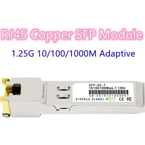1.25G SFP RJ45 Module 1000Mbps SFP to RJ45 Copper SFP Transceiver Compatible For Cisco Mikrotik TP-Link Gigabit Ethernet Switch