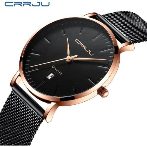 Mens Wrist Watches 2019 Luxury Brand CRRJU Mens Quartz Watches Men Business Male Clock Gentleman Casual Fashion Wrist Watch