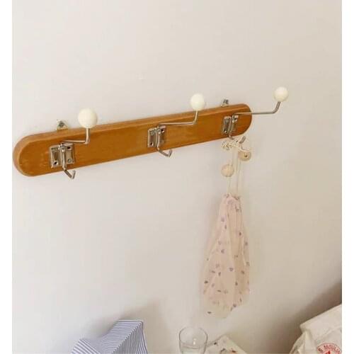 Nordic Wall Hook French Korean Wooden Clothes Hat Holder Rack Hooks Crochet Organizer Kids Room Decoration Home Nursery Decor