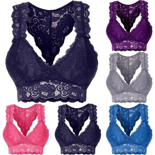 New Women Plus Size Vest Crop Wire Free Bra Lingerie Sexy V-neckunderwear S-3xl Christmas Lingerie Sexy Hot Lingerie Set