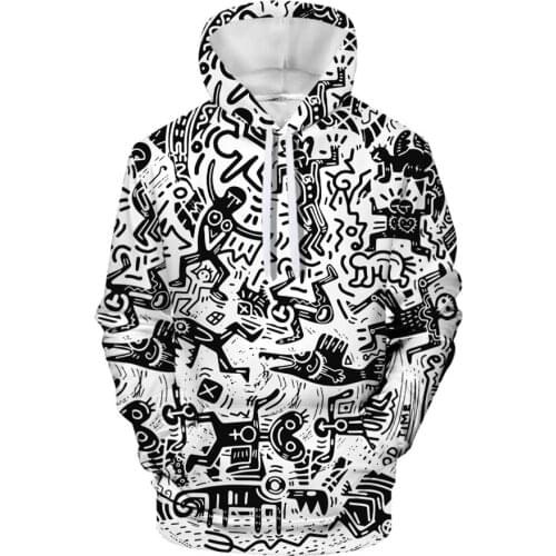 New Products Creative People Peripheral Printing 3D Hooded Drawstring Mens Cos Outfit Can Be Customized