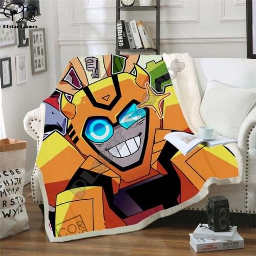 Autobots transformation robot Blanket Design Flannel Fleece Blanket Printed Children Warm Bed Throw Blanket Kids Blanket style-6