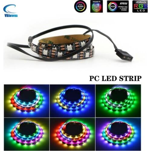 PC Digital RGB Addressable full color RGB LED Strip For GIGABYTE RGB Fusion 3 pin 5V ADD Header on Motherboard (+5V,DATA,GND)