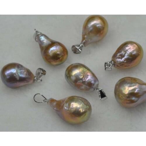 Wholesale various natural Baroque drop pearl pendants Q30202