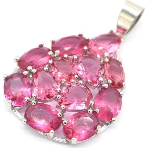 29x13mm Anniversary Created Golden Citrine Blue Aquamarine For Ladies Daily Wear Silver Pendant Wholesale