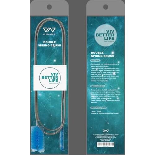 VIV 1.6m Spring Tube Brush for Aquarium 12/16mm and 16/22mm Tube inflow outflow skimmer Fish Plant Tank Clean brush