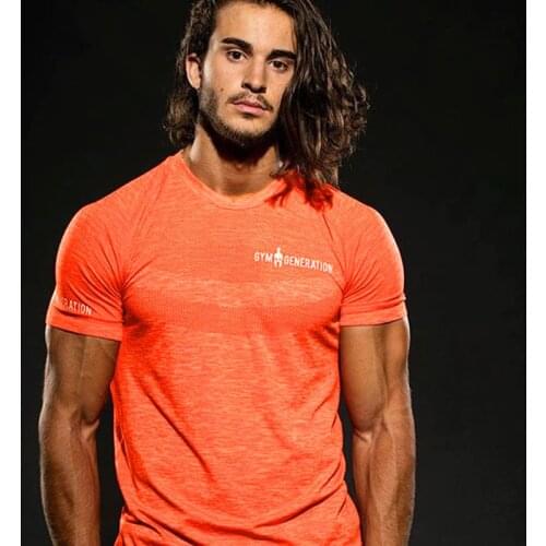 2019 Short Sleeve Sport Shirt Mens Running T-shirts Gym Clothing Fitness Top Mens Soccer Jersey