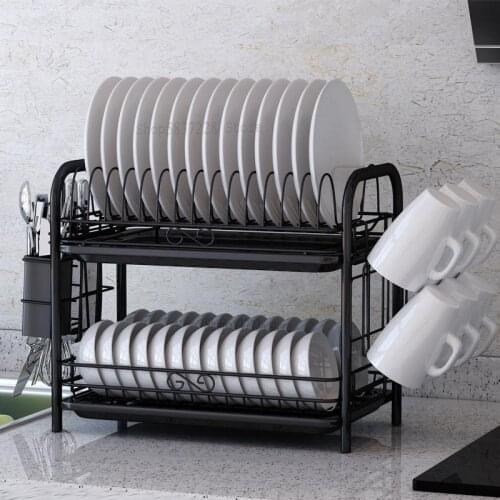 Dish rack, kitchen rack, dish storage, drain rack, dish rack, household two-tier cabinet, drain rack, tableware storage