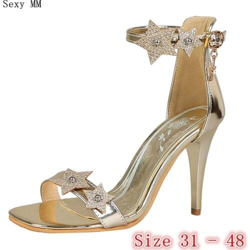 Women Gladiator Sandals High Heels Pumps Summer Shoes Woman High Heel Sandals Plus Size 31 32 33 - 40 41 42 43 44 45 46 47 48