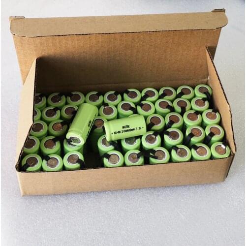 US 50PCS 600mah 1.2V 2/3AA ni-mh rechargeable battery 2/3 AA nimh cell with welding tabs for Electric razor shaver solar light