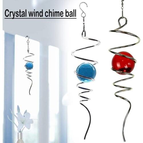 Wind Spinner Ball Spiral Tail 3D Gazing Ball Wind Spinner Illusion Elegant Design Handmade Crystal Spinner Home Decor _WK