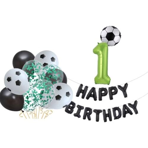 Football Foil Balloons 40inch Green Number Balloons Baby Shower Birthday Party Decorations Kids Toys Air Globos