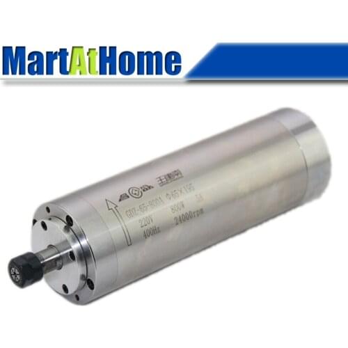 High-speed 0.8KW Water-cooled CNC Spindle Motor Dia. 65MM 24000rpm 220V 400Hz ER11 0.33Nm 4*Bearings for CNC Router Engraving