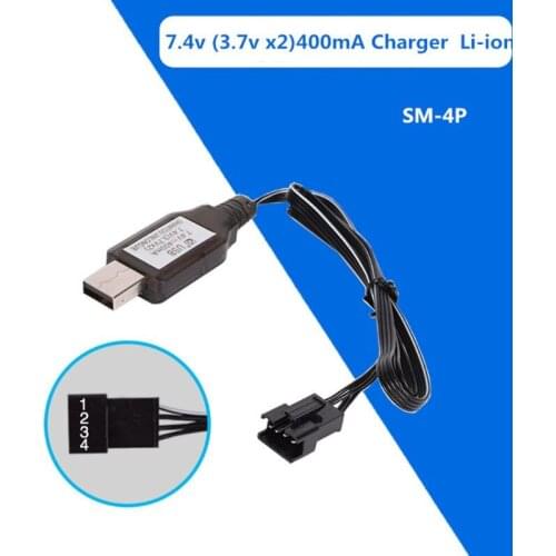 7.4v (3.7v x2) Charger SM-4P Li-ion battery Electric RC Toys car boat USB Charge Dropshipping