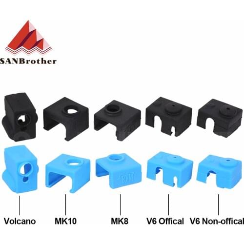 3D Printer V5/V6 volcano Protective Silicone Sock Insulation Cover Case for Heater Block MK8 / MK10 /MK9 Silicone sleeve Hot End