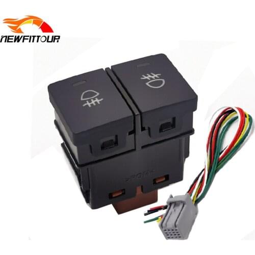 1PC Dual Switch Car Front Rear Fog Light Switch Button With Connection Wire for Honda