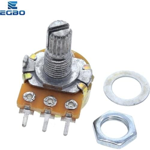 10PCS EGBO WH148 stereo/pa/sealing potentiometer B1k B2k B5k B10k B20k B50k B100k B250k B500k B1M 15mm 3pins with switch