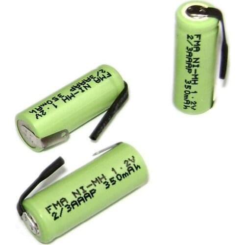 2Pcs Electric Shaver razor battery Ni-MH 2/3AAA 1.2V 350mAh 10*29mm w/Tabs