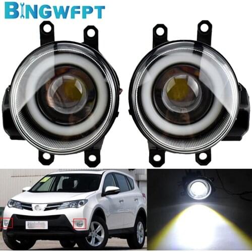 2X Fog Light Assembly 12V H11 Plating Frame Cover and Wires For Toyota RAV4 RAV 4 2013-2015 Headlights Car Accessories Sets ABS