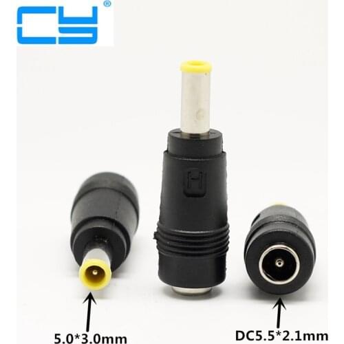 5.5*2.1 femea para 5.0*3.0 macho adaptador de energia ac dc plug conector jack dc ponta notebook laptop para samsung