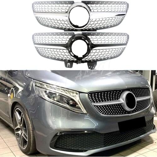 Car Front Racing Facelift Grille Upper Grill For Mercedez-Benz V-Class W447 2020 2021 Diamond
