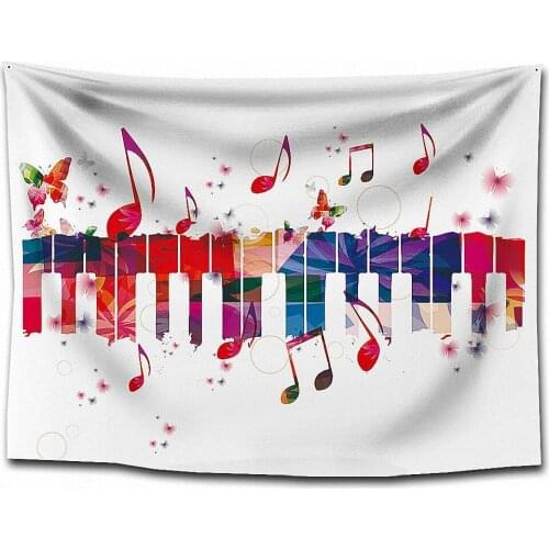 Big Musical Notes Hip Hop Rock Retro Polyester Tapestry Wall Stickers Rock Reggae Flags Banners Hanging Paintings Wall Decor B