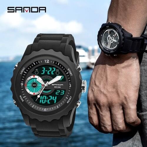 SANDA Watch Fashion Military Sport Watches Men Waterproof Electronic LED Digital Wristwatch Silicone Watch Relogio Masculino 769