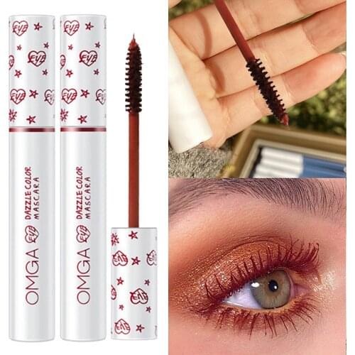 Color Mascara Waterproof Fast Dry Eyelashes Curling Lengthening Makeup Eye Lashes Blue Green Red Purple Colorful 3D Ink Mascara